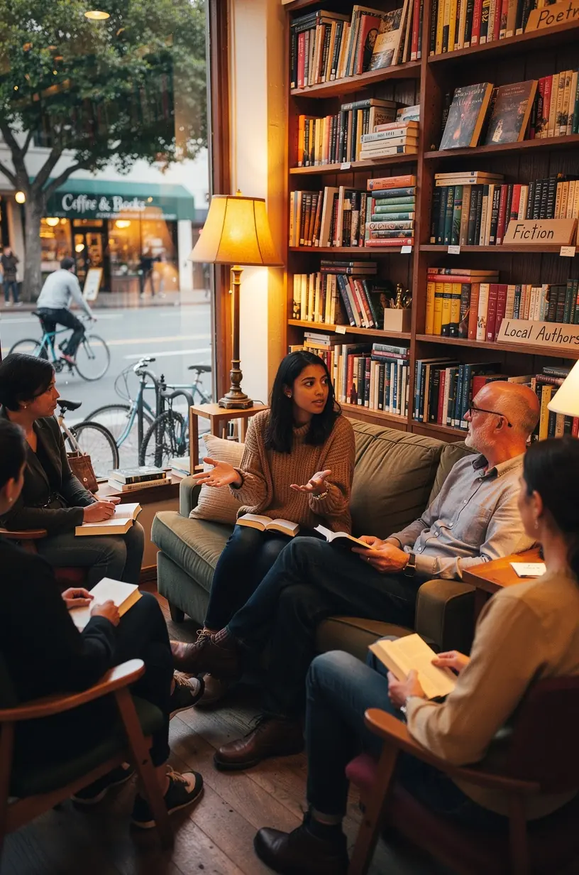 Young professionals networking at a community event focused on sustainable business practices in California.